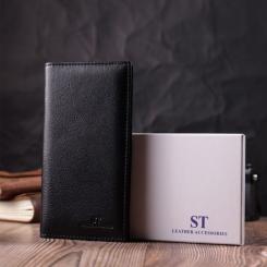 Кошелек ST Leather Из натуральной кожи Черный Фото 9