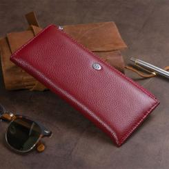 Кошелек ST Leather Из кожи Бордовый Фото 10