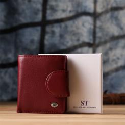 Кошелек ST Leather Из натуральной кожи Бордовый Фото 10