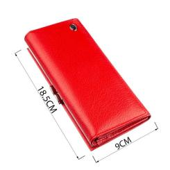 Кошелек ST Leather З монетницею на клямці Червоний Фото 2
