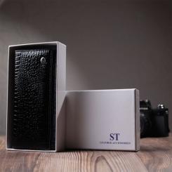 Кошелек ST Leather Из натуральной кожи Черный Фото 10