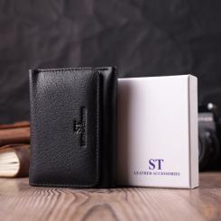 Кошелек ST Leather Кожаный Черный Фото 9