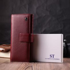 Кошелек ST Leather Из натуральной кожи Бордовый Фото 10