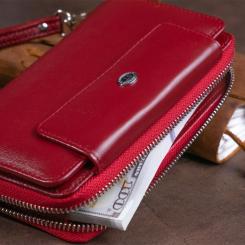 Кошелек ST Leather Из кожи Бордовый Фото 9