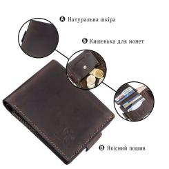 Портмоне Grande Pelle Унісекс Коричневе Фото 3