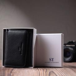 Портмоне ST Leather Из натуральной кожи Черное Фото 10