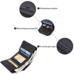 Портмоне ST Leather Из натуральной кожи Черное Фото 3