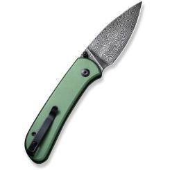 Нож Civivi Qubit, Green Aluminum, Damascus Фото 2