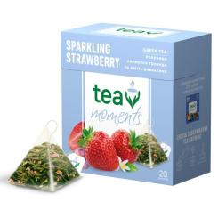 Чай Tea Moments Sparkling Strawberry зелений 20х1.8 г пірамідки Фото 1