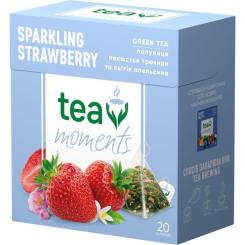 Чай Tea Moments Sparkling Strawberry зелений 20х1.8 г пірамідки Фото 3
