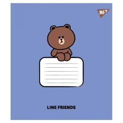Тетрадь Yes Line Friends Stylish А5 12 аркушів лінія Фото 1