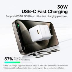 Зарядное устройство Baseus Palm Fast Charger 1C 30W + Cable 1.0m Type-C 60W w Фото 5