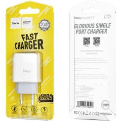 Зарядное устройство HOCO C72A Glorious USB 10.5W White Фото 4