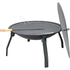 Гриль-барбекю Voltronic круглий 55х28 см Black Фото 2