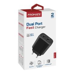 Зарядное устройство Promate 17W USB-C + USB-A Фото 6