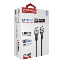 Кабель мультимедийный Promate HDMI M to HDMI M 3.0m V2.1 grey Фото 1