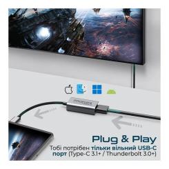 Переходник Promate USB-C to HDMI 4K30Hz grey Фото 2