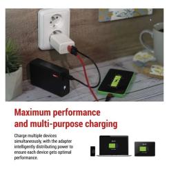 Зарядное устройство EMOS V04G45 1xUSB-A + 1xUSB-C PD20W GaN Фото 3