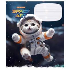 Тетрадь Школярик Space Art 12 аркушів лінія Фото 1