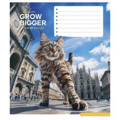 Тетрадь Школярик Gigantic cats 12 аркушів лінія Фото 1
