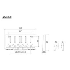Бридж для гитары Gotoh 404BO-6 B Фото 2