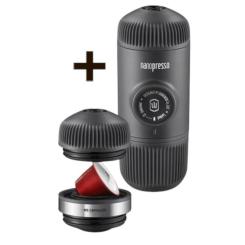 Кофеварка кемпинговая Wacaco Nanopresso+ з адаптером для капсули Фото