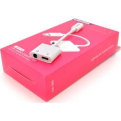 Переходник iKAKU Lightning 2-in-1 Audio Adapter Lightning + 3.5mm Фото