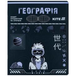 Тетрадь Kite предметний Cyber 48 аркуші, клітинка, географія Фото