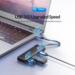 Концентратор Orico USB-C to 2xUSB-C + 2xUSB3.0 Фото 1