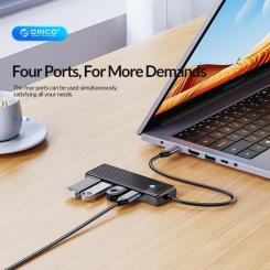 Концентратор Orico USB-C to 2xUSB-C + 2xUSB3.0 Фото 3
