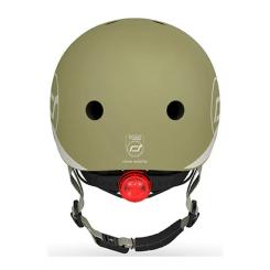 Шлем Scoot&Ride оливковий з ліхтариком 45-51см Фото 1