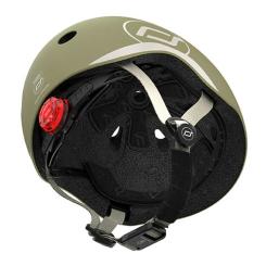 Шлем Scoot&Ride оливковий з ліхтариком 45-51см Фото 3