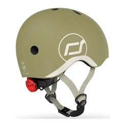 Шлем Scoot&Ride оливковий з ліхтариком 45-51см Фото 6