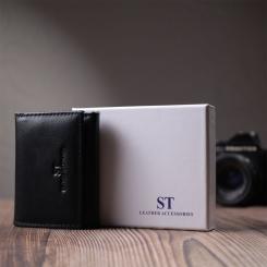Кошелек ST Leather Из натуральной кожи Черный Фото 10