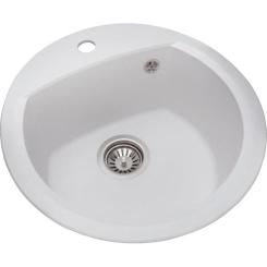 Мойка кухонная GRANADO RONDA white з сифоном (470*490mm.) Фото 1