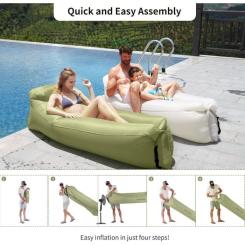 Матрас надувной Naturehike Ламзак NH20FCD06 оливковий Фото 5