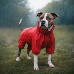 Дождевик для животных WAUDOG Clothes водонепроницаемый M35 красный Фото 3