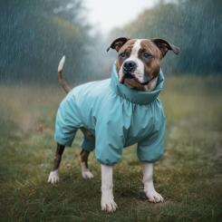 Дождевик для животных WAUDOG Clothes водонепроницаемый S40 голубой Фото 3