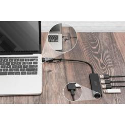 Концентратор Digitus USB-C + USB-A to 4xUSB-A 0.2m black Фото 4
