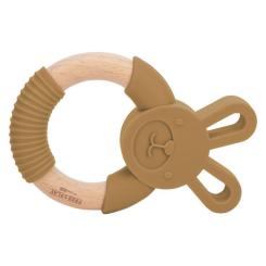 Прорезыватель FreeON силіконовий зайчик, охра Фото