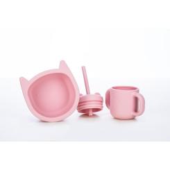 Тарелка детская FreeON Kitty, силіконова pink Фото 2