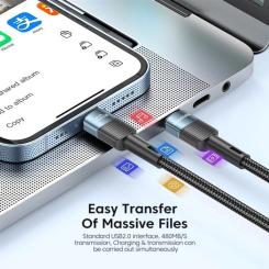 Дата кабель Essager USB-C to USB-C 1.0m 100W blue Фото 4