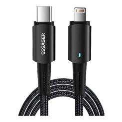 Дата кабель Essager USB-C to Lightning 2.0m 20W black Фото