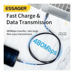 Дата кабель Essager USB-C to Lightning 2.0m 20W black Фото 3
