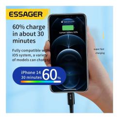 Дата кабель Essager USB-C to Lightning 2.0m 20W black Фото 4