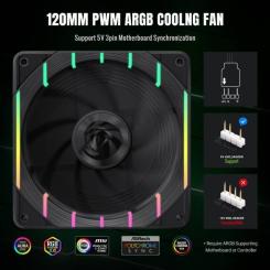 Кулер для корпуса Gamemax Tornado T12 ARGB-R Фото 6