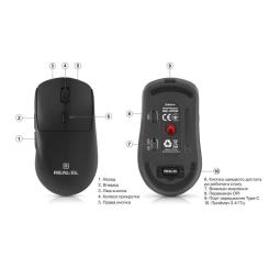 Мышка REAL-EL RM-355W Wireless Black Фото 9