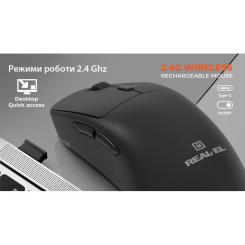 Мышка REAL-EL RM-355W Wireless Black Фото 11
