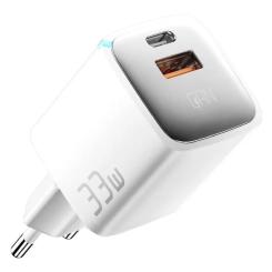 Зарядное устройство Essager 1xUSB + 1xUSB-C 33W GaN white Фото