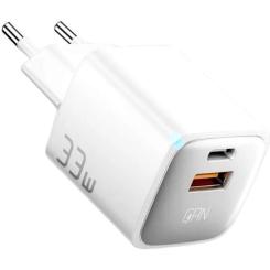 Зарядное устройство Essager 1xUSB + 1xUSB-C 33W GaN white Фото 1